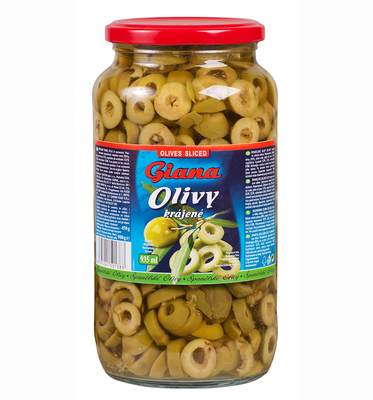 Španielske zelené olivy krájané v slanom náleve 